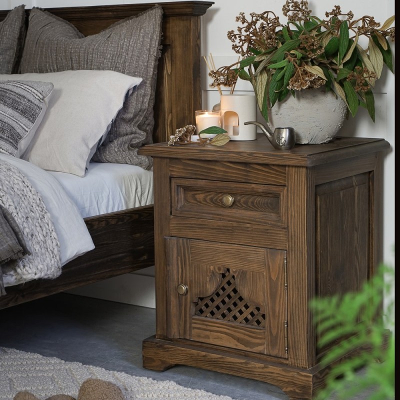 Szafka nocna woskowana boho COM 17 - CARBONE