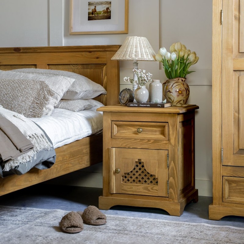 Szafka nocna woskowana boho COM 17 - CARBONE