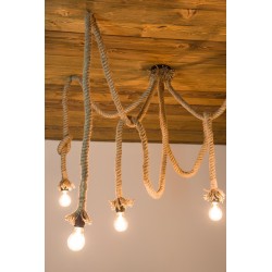 rustykalna lampa sznur pająk