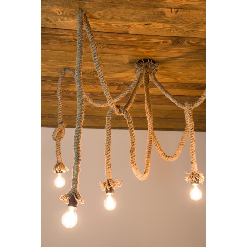 rustykalna lampa sznur pająk