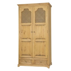 Szafa woskowana z ażurem SZY 107 /A SLIM z drążkiem - CARBONE