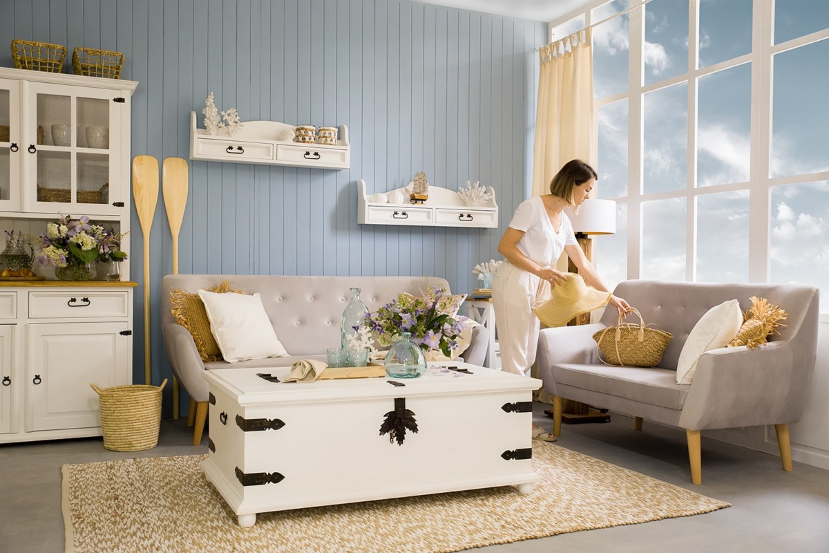drewniane meble sosnowe do salonu