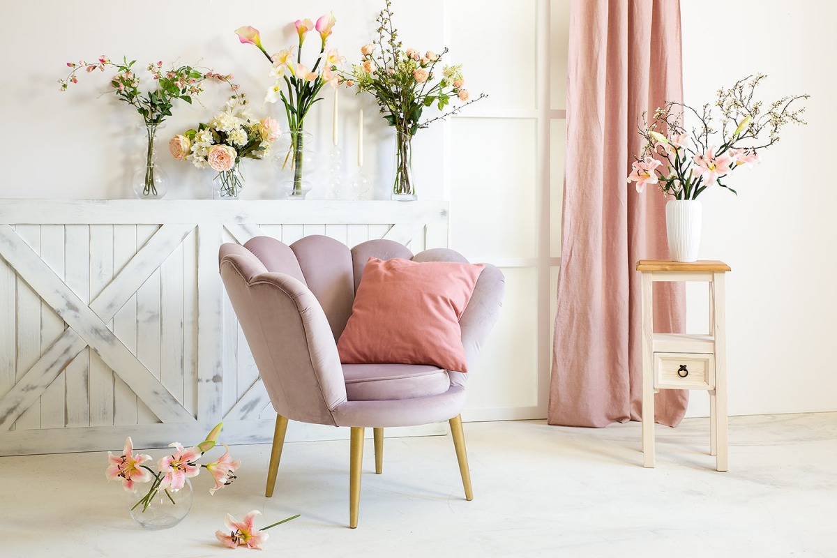 fotel tapicerowany glamour